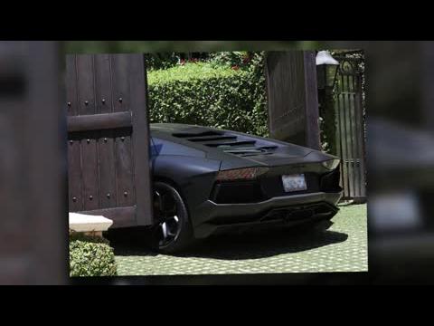 VIDEO : Kanye West's $750,000 Lamborghini Crashes Into Kim Kardashian's Gate
