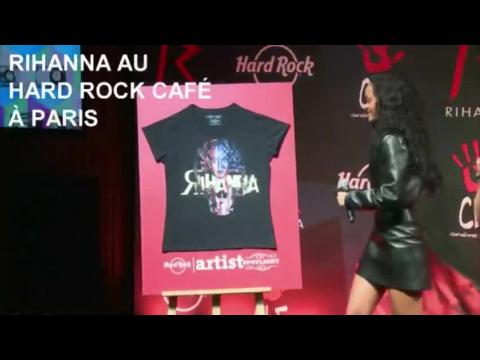 VIDEO : Rihanna lance à Paris une ligne de T-shirts à but humanitaire