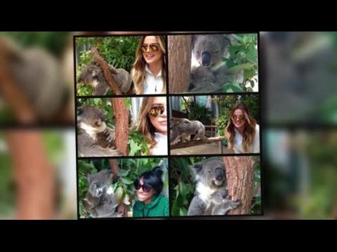 VIDEO : Khloe Kardashian cline des koalas dans un zoo en Australie