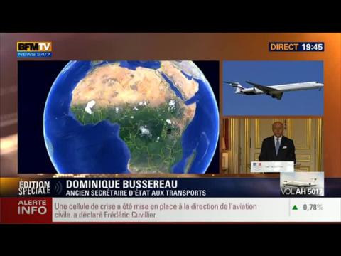 BFM Story: Ã‰dition spÃ©ciale - Disparition du vol d'Air AlgÃ©rie: la France a mobilisÃ© tous les moyens militaires et civils au Mali - 24/07