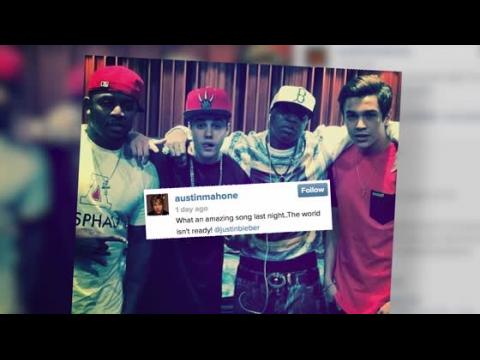 VIDEO : Justin Bieber Records With Austin Mahone