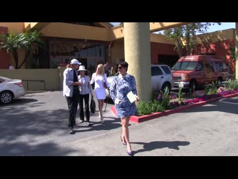 VIDEO : Kris Jenner Wears Short Dress To Easter Service And Brings Ex Bruce Jenner