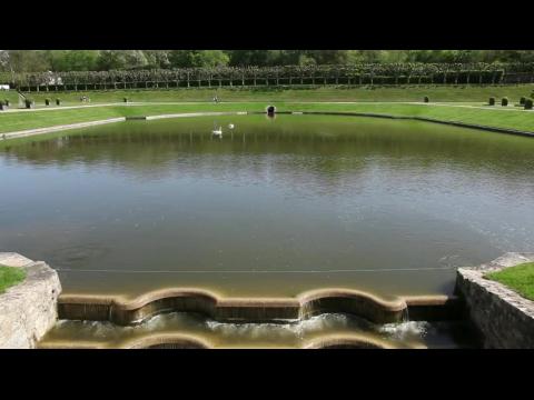 Villandry Castle (Chateau de Villandry), Lake in the Gardens  - Villandry  - France